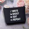 BDPWSS Write Shoot Edit Repeat Filmmaker Film Director Gift Funny Filmmaking Gift For Movie Buff Script Writer Makeup Bag For Women (Write shoot edit bl) view 3