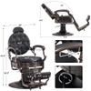BarberPub Heavy Duty Metal Vintage Barber Chair All Purpose Hydraulic Recline Salon Beauty Spa Chair Styling Equipment 2933 (Black with Brown Frame) view 2