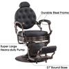 BarberPub Heavy Duty Metal Vintage Barber Chair All Purpose Hydraulic Recline Salon Beauty Spa Chair Styling Equipment 2933 (Black with Brown Frame) view 3