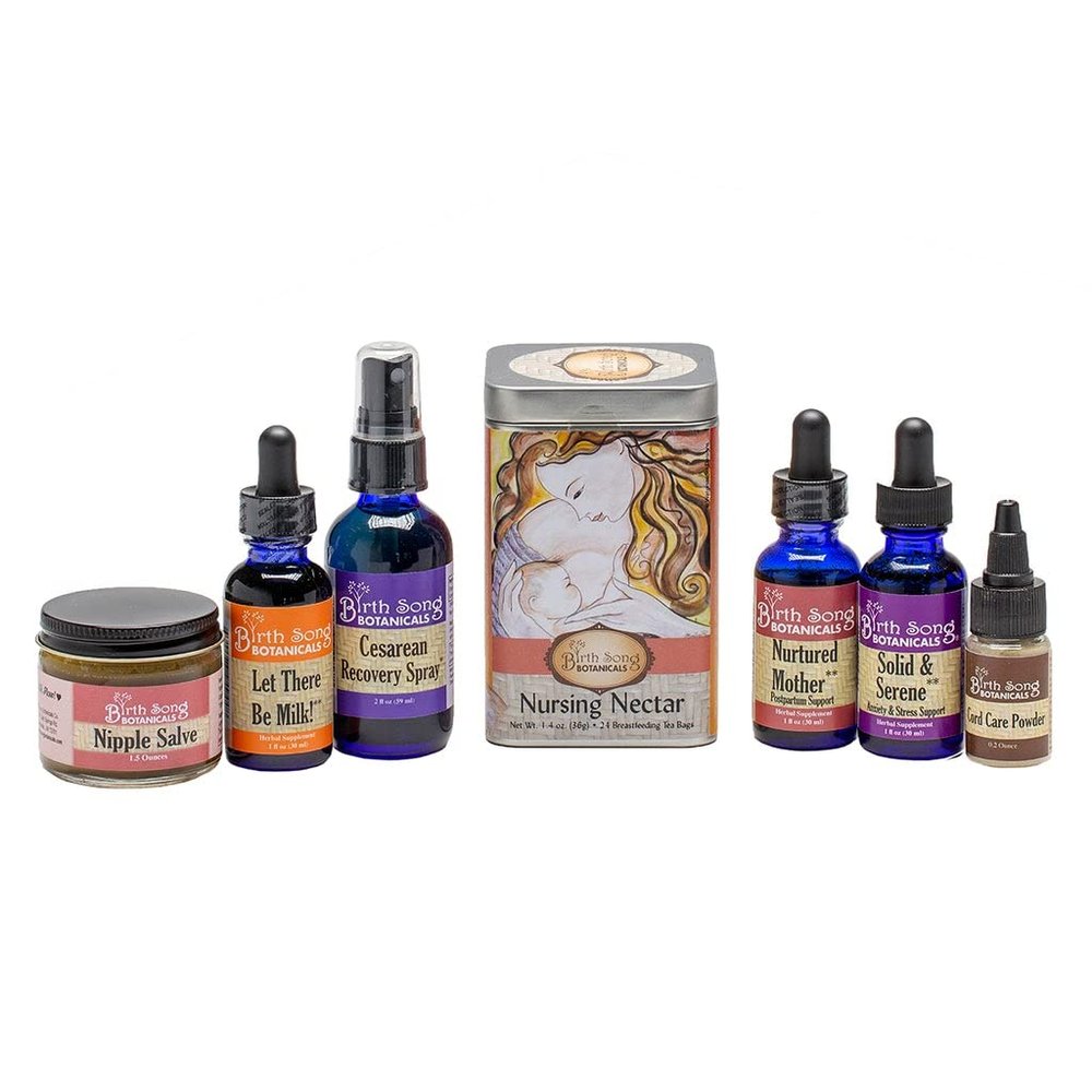 Birth Song Botanicals Herbal Cesarean Recovery Gift Set, Essential Postpartum Kit, All Natural Postpartum Care, C-Section Kit for Afterbirth, Baby Shower Gift, Herb Products for New Moms