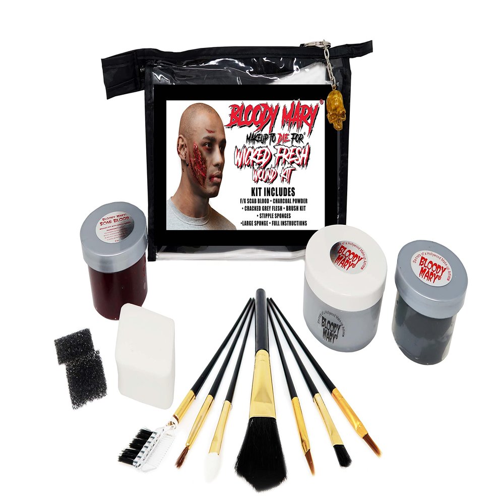 Bloody Mary's Wicked Fresh Wound Makeup Kit Medium to Dark F/X Makeup Halloween Costume Horror Special Effects Theater Cosplay