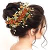 Hair Flare Latest Trendy Floral Design Bridal Hair Clip Set/ Hair Accessories/ Hairpin/ Judapin/ Judabun/ Combclip/ Sidepin Combo Set for Women - 2205/2206, Orange view 2