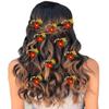 Hair Flare Latest Trendy Floral Design Bridal Hair Clip Set/ Hair Accessories/ Hairpin/ Judapin/ Judabun/ Combclip/ Sidepin Combo Set for Women - 2205/2206, Orange view 3