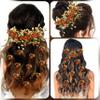 Hair Flare Latest Trendy Floral Design Bridal Hair Clip Set/ Hair Accessories/ Hairpin/ Judapin/ Judabun/ Combclip/ Sidepin Combo Set for Women - 2205/2206, Orange view 4