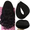 Tied Tape In Adhesives Human Hair Extensions Pu Skin Weft Blonde Color Invisible Seamless Injection 1b Off Black 22 Inches 10pcs view 1