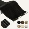 Tied Tape In Adhesives Human Hair Extensions Pu Skin Weft Blonde Color Invisible Seamless Injection 1b Off Black 22 Inches 10pcs view 2