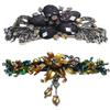 Set of 2 2 Styles Combo Large Thick Hair Barrettes Sparkly Crystal 0052-YY86010-3-2dktaupeGamber view 1
