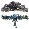 Set of 2 2 Styles Combo Large Thick Hair Barrettes Sparkly Crystal 0052-YY86010-3-2dktaupeBlue view 1