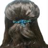 Set of 2 2 Styles Combo Large Thick Hair Barrettes Sparkly Crystal 0052-YY86010-3-2dktaupeBlue view 3