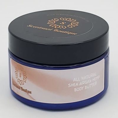 All Natural Unscented Body Butter made with Shea and Cocoa Butter, Hemp and Argan Oil