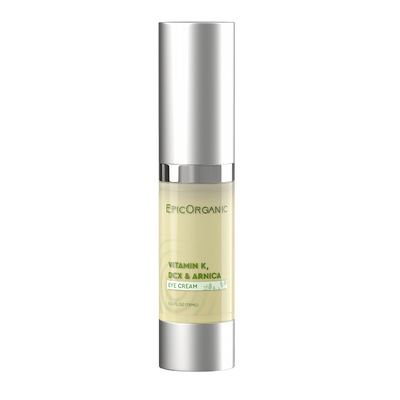 Epic Organic Eye Cream - Vitamin K & Arnica - Naturally Reduces Wrinkles, Under Eye Bags, Puffiness, Dark Circles & Fine Lines, Nourishes Around Eye Skin | 0.5oz