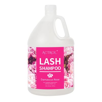ACTROL Eyelash Extension Cleanser Gallon Rose 3.8L Natural Lash Extension Shampoo Professional Eyelid Foaming Cleanser Paraben & Sulfate Free Non-lrritating with Salon and Home Care