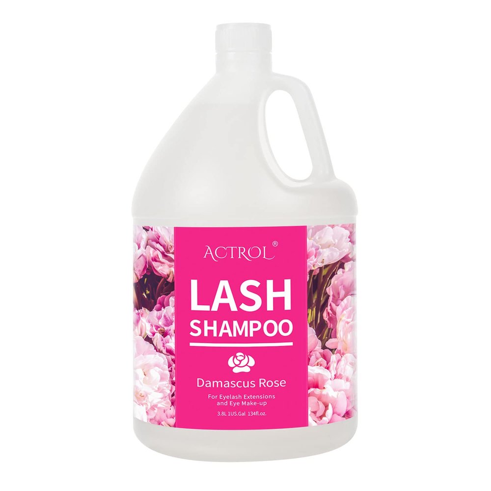 ACTROL Eyelash Extension Cleanser Gallon Rose 3.8L Natural Lash Extension Shampoo Professional Eyelid Foaming Cleanser Paraben & Sulfate Free Non-lrritating with Salon and Home Care