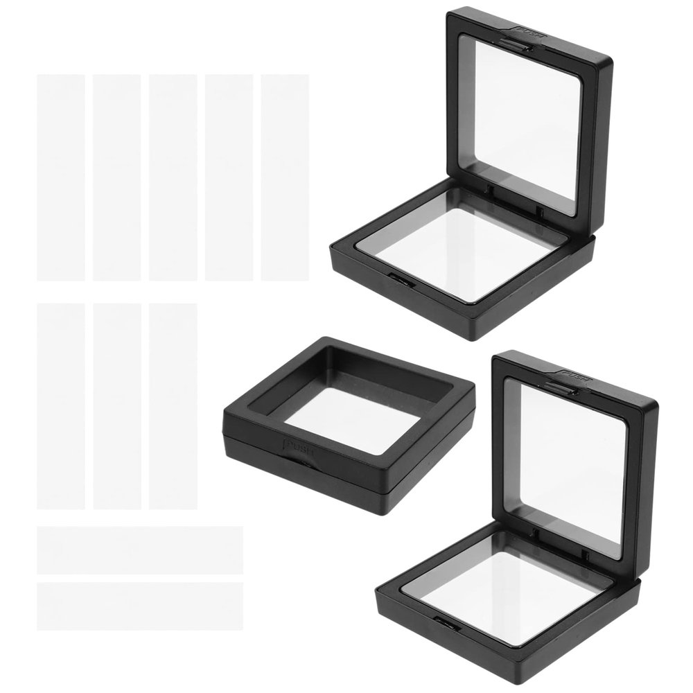 FOMIYES 3pcs Transparent Storage Box for Fake Nails Organizer with Acrylic Strips for Nail Salons Home Use and Art Displays Easy Open and Close