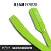 GRAVITY RAZORS Professional Straight Razor Kit  Minimal Exposure, Includes 10 Premium Blades, 0.5mm Exposed, Green view 3