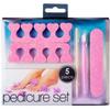 5 Piece Glitter-on Pedicure Set Cuticle Pusher File view 1
