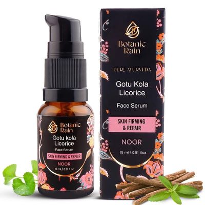 Botanic Rain Ayurveda Face Oil with Gotukola, Licorice & Organic Vitamin C  Anti-Aging, Hydrating Face Serum for Crepey & Mature Skin  Natural, Vegan & Ayurvedic  0.51 fl oz
