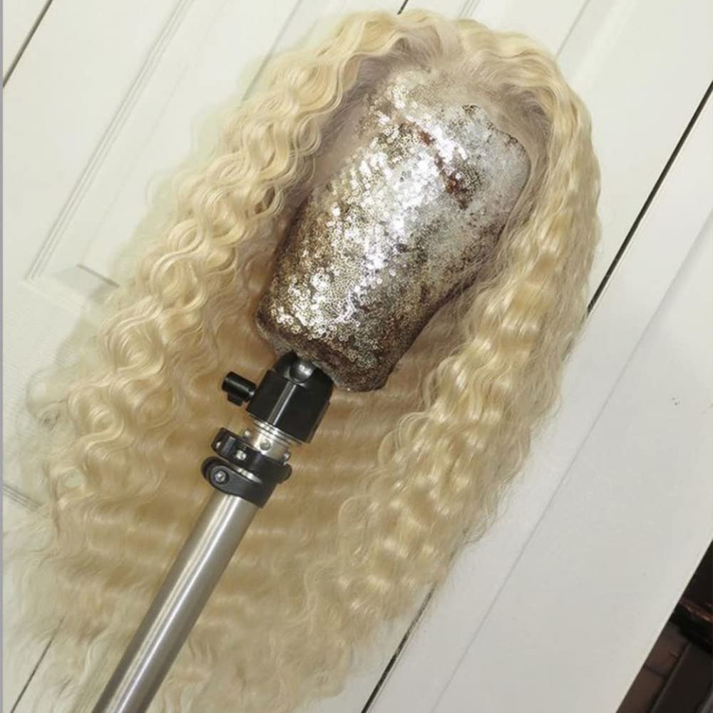 613 Deep Wave Lace Front Human Hair Wigs13X4 Free Part Pre Plucked Bleached Knots with Baby Hair Glueless Blonde Curly Wigs Swiss Lace 13x6 Inch Deep Parting for Women613 Deep Wave Lace Front Human Hair Wigs13X4 Free Part Pre Plucked Bleached Knots w