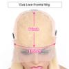 613 Deep Wave Lace Front Human Hair Wigs13X4 Free Part Pre Plucked Bleached Knots with Baby Hair Glueless Blonde Curly Wigs Swiss Lace 13x6 Inch Deep Parting for Women613 Deep Wave Lace Front Human Hair Wigs13X4 Free Part Pre Plucked Bleached Knots w view 3