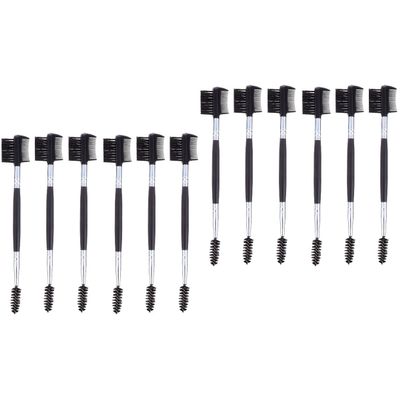 FOMIYES 12pcs Dual Eyebrow and Eyelash Comb for Precise Grooming and Styling Eyebrow Brush and Lash Comb for Daily Makeup for Brow Shaping and Lash Separation Handle Tube