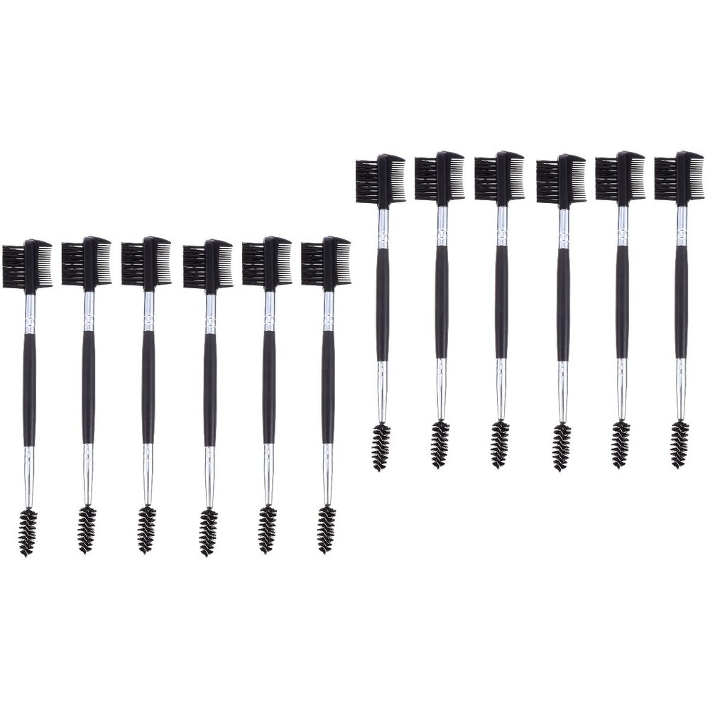FOMIYES 12pcs Dual Eyebrow and Eyelash Comb for Precise Grooming and Styling Eyebrow Brush and Lash Comb for Daily Makeup for Brow Shaping and Lash Separation Handle Tube