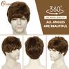 Creamily Mens Short Brown Wig Mens Wigs Short Hair Replacement Wig Realistic Men's Synthetic Halloween Costumes Cosplay Wigs view 3