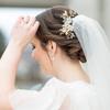 Wedding Hair Accessories, Fanvoes Hair Pieces Comb for Brides Bridal - Gold Headpiece Jewelry Decorations w/Rhinestone Crystal Flower Rose Gold Leaf for Mother of Bride Bridesmaid Women Flower Girls view 3
