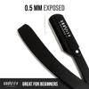 GRAVITY RAZORS Professional Straight Razor Kit  Minimal Exposure, Includes 10 Premium Blades, 0.5mm Exposed, Black view 3