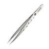 Rubis Hole Pattern Stainless Steel Pointed Tweezers for Precise Eyebrows and Hair Removal, The Elegance Collection,1K011 9.5, Made in Switzerland view 1