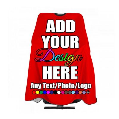 ANGELJUAN Personalized Barber Cape,Custom Text Photo Salon Haircut Capes,Red