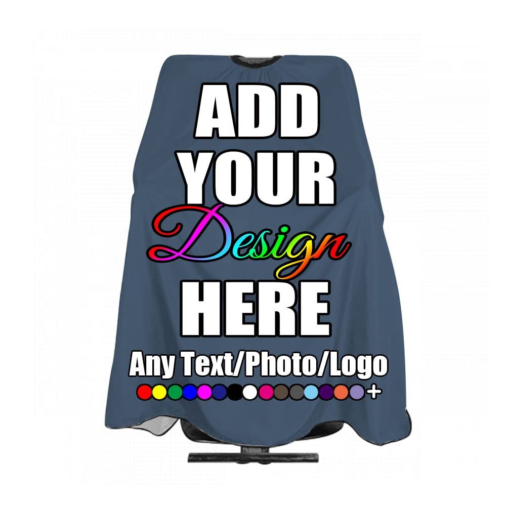 ANGELJUAN Custom Barber Cape, Haircut Kit Hairdressing Apron for Home Salon,Indigo Blue