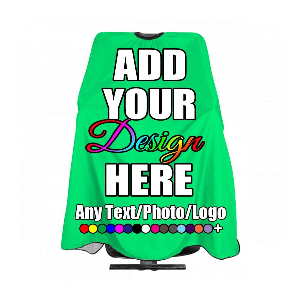ANGELJUAN Custom Barber Cape,Image Text Professional Salon Haircut Capes,Spring Green