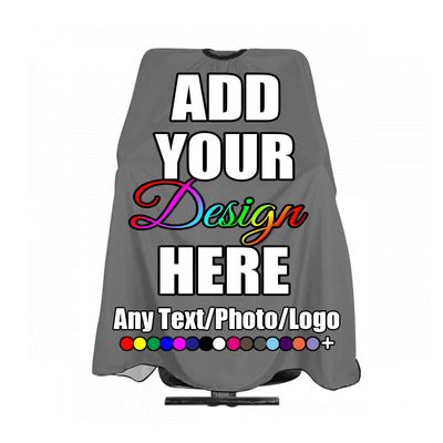 ANGELJUAN Custom Barber Cape,Add Your Image Text Professional Salon Haircut Capes,Gray