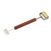 Double Head Design Face Massage Roller, Copper Wooden Handle Promote Circulation Double Head Skin Roller Massage Stick Copper Acupoint Pressing Tool view 4