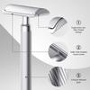 ZOMCHI Double Edge Safety Razor for Men & Women,[New Version 2.0 ] Metal Razor with 10 Double Edge Safety Razor Blades,Single Blade Razor  Noble Silver view 4