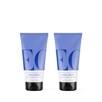 EO Hand Cream, 2.5 Ounce (Pack of 2), French Lavender, Organic Plant-Based, Moisturizer for Dry Skin