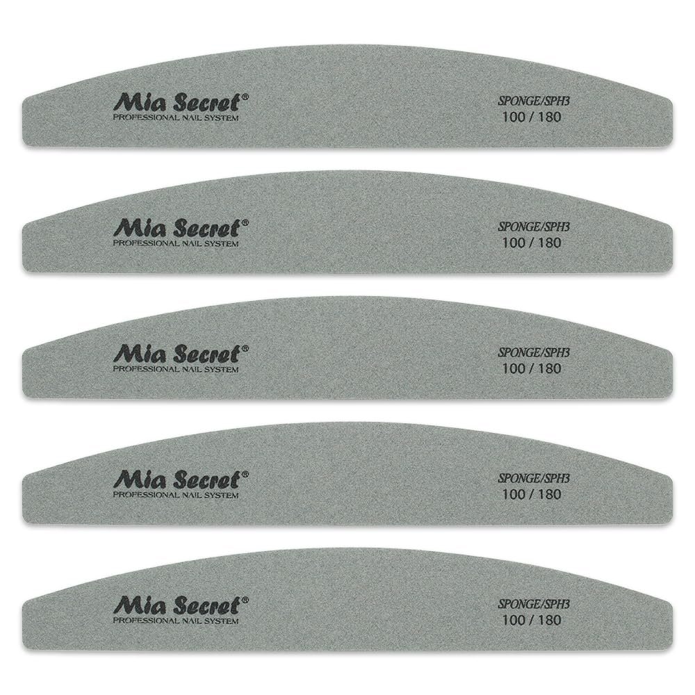 Sponge Halfmoon Nail File 100/180 5 Pack