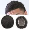Afro Curly Mens Toupee African American Wig 10x8 All Transparent Lace Hairpiece Replacement Kinky Curly Human Hair System for Black Men Brazilian Remy Hair Unit Peluca para hombre FACE MIRACLE (8x10, #1 Jet Black12mm Tight Curl) view 3