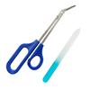 Long Handled Toenail Scissors & Easy Reach Long Handle Clippers for Thick Toe Nail with Glass Nail File Blue view 1