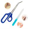 Long Handled Toenail Scissors & Easy Reach Long Handle Clippers for Thick Toe Nail with Glass Nail File Blue view 2