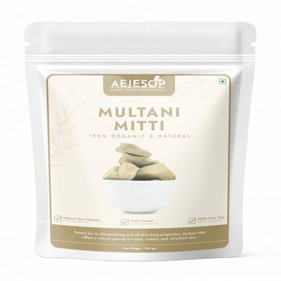 AEJESOP Multani Mitti, Natural Clay, Clay Mask, Clay Face Mask, Natural Mud Mask, 7 oz (200 gm)