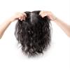 10" Fully Hand Tied Human Hair Wavy Toppers for Women with Thinning Hair,9x15cm Mono Base Short Curly Hair Topper Replacement Hair Pieces Clip in Women Toupee Natural Black view 3