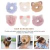6Pcs Cat Ear Hair Ties Fluffy Ponytail Holders Cat Ear Hair Rope Plush Elastic Hair Bands for Women Girls Hair Styling Tools view 2