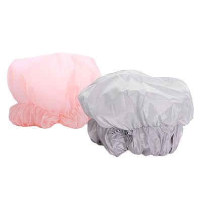 4 pcs waterproof shower cap Elastic Sleeping Hat Salon Spa Hair Bonnet Night Sleeping Cap Hair Cap Shower Head Wrap hair shower cap Waterproof Bonnet quick dry Nozzle polyester