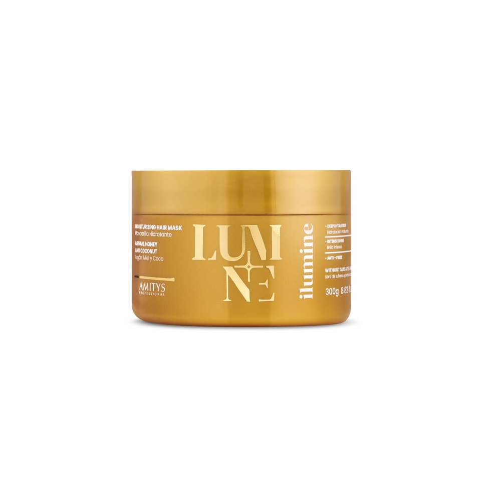 Amitys Professional Ilumine Hair Mask, Deep Hydrating, Coconut Oil, Honey Extract, Clean Shine, Anti-Frizz, Petroluem-Free, Sulfate-Free, Paraben-Free, Vegan, 250 grams