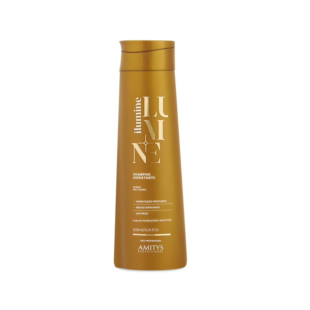 Amitys Professional Ilumine Shampoo, Deep Hydrating, Coconut Oil, Honey Extract, Clean Shine, Anti-Frizz, Petroluem-Free, Sulfate-Free, Paraben-Free, Vegan, 300 milliliters