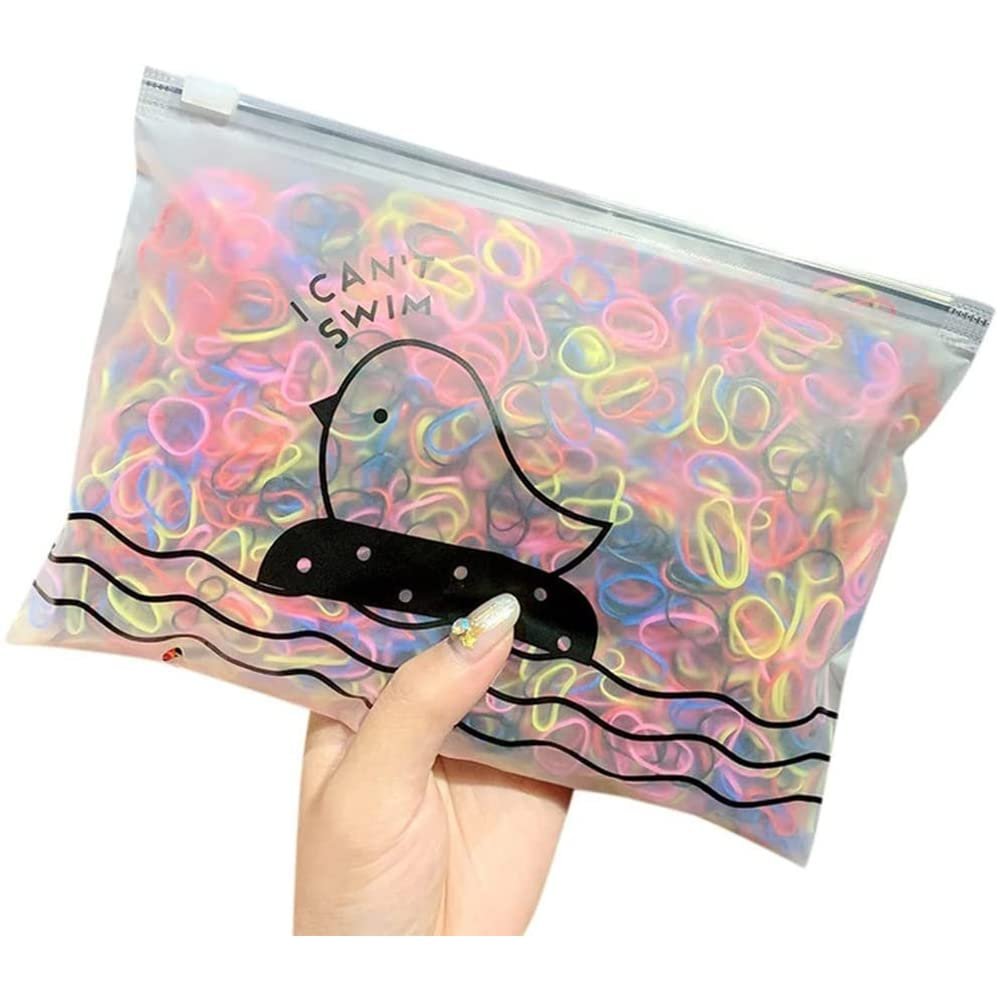 1000Pcs Colorful Fashion Disposable Rubber Band Elastic Hair for Girls, Rainbow Rubber Bands for Hair, Hair Accessories Easily Make Unique Style for Women Daily Life Home Essential (B)