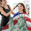 visesunny Statue Of Liberty American Flag Print Barber Cape Polyester Hair Cutting Salon Cape Apron Anti-Static Haircut Water-Resistant Shaving Cloth Beard view 4