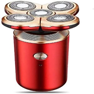Dongng Head Shaver for Men 5 in 1 Cordless Men's Electric Shavers Rechargeable Wet & Dry Rotary Shaver Waterproof Nose Beard Trimmer Hair Clipper Grooming Kit (Red)