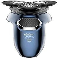 Dongng Electric Razor for Men, Mens Rotary Electric Shaver with LCD Display, USB Chargeable Cordless Floating Razor, Painless Waterproof Wet Dry Shaver for Face Hair Beard (Blue)